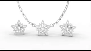 Set de cercei cu pandantiv cu diamante din aur alb -  www.blanka.ro