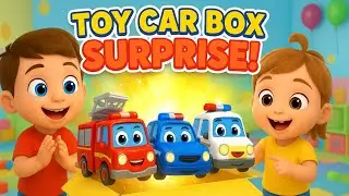 Toy Car Box Surprise! Rescue Trucks & Street Vehicles Song for Kids | Happy Kids TV