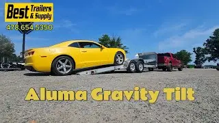Aluma 8220H Tilt Car Hauler &ndash; Effortless Vehicle Loading with Gravity Tilt Deck trailer