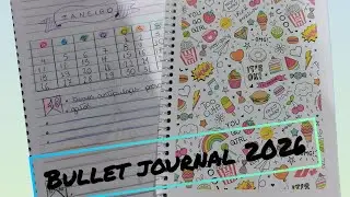 Planejando meu bullet journal de janeiro com caderno comum e materiais baratinhos 2026