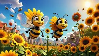Four Buzzing Bees Dance in the Garden | Fun Kids Song | Nursery Rhymes and Baby Songs