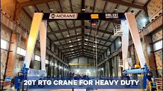 AICRANE 20T Rubber Tyre Gantry Crane For Precast Components and Metal Structures