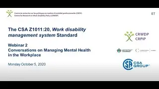 Work Disability Management System Standard: Conversations on Managing Mental Health in the Workplace