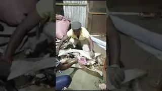 Loading plastic into a heat press for a gutter