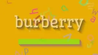 HOW TO SAY BURBERRY? #burberry