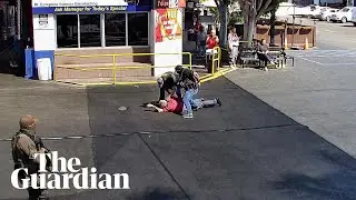 Surveillance footage shows Ice agents pushing 79-year-old man to the ground