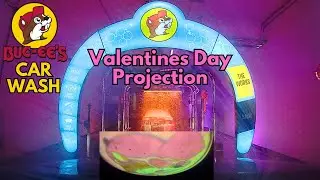 Buc-ee's Car Wash Valentines Projection February 2025 in Daytona Beach Florida