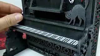 Haunted Dollhouse Piano - Laser cut wood dollhouse furniture