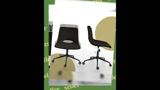 2 Set Office Desk Chair - Loop Yarn Fabric Home Swivel Chair Cut-Out Seat HALO BLACK