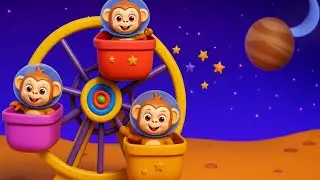 🌀 मज़ेदार स्पेस झूला | Fun Space Ferris Ride with Monkeys 🐒