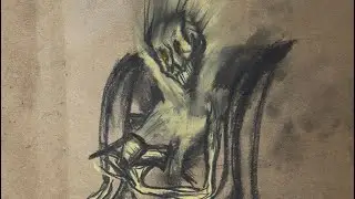 The Ghost Reader Drawing with Pastel and Charcoal