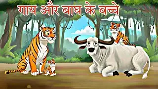 गाय और बाघ के बच्चे | gaay or baag ke bache | hindi kahani | jungle story | hindi Kahaniyan