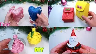 4 Diy adornos de navidad en foami o goma eva, manualidades fáciles, adornos navideños, Channelli