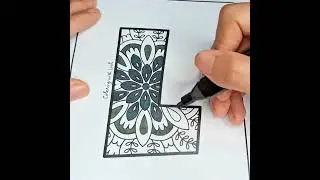 Coloring Mandala Alphabet with Linh - Letter L by color markers