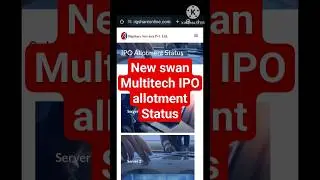 New Swan Multitech IPO Allotment Status | #ipoalert #stockmarket