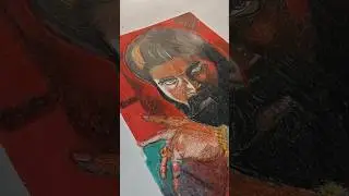 Drawing Pushpa 2,Allu Arjun 🔥, Oil pastels, colour pencils,#Short #drawing #pushpa2 #alluarjun