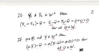 The Orthogonal Complement of a Subspace