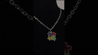 Colar Pingente Pe&ccedil;as Quebra-cabe&ccedil;a Autismo Em Inoxid&aacute;vel #short #autismo