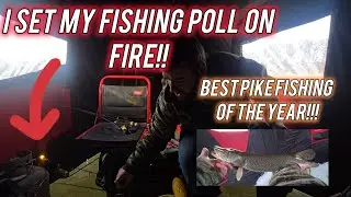 Rod tip on FIRE. Crazy pike action. #fishing #icefishing #northdakota #outdoors #nature #beauty 