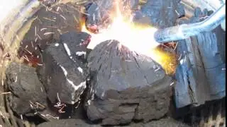 How to light Lump Charcoal with a Torch