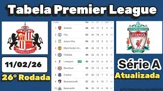 Tabela Premier League 2026. Classifica&ccedil;&atilde;o do Campeonato Ingl&ecirc;s S&eacute;rie A 11/02/26 | Serie A