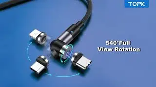 TOPK 540&deg; rotating Magnetic charging Cables