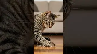 Caught It, But&hellip; The Cat Hesitates Looks Confused Mid Chase #shorts #catlover #animal