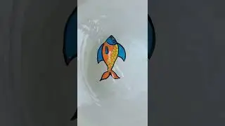 Fish 🐟 drawing on water 💦 magic drawing by floating pen #shortvideo #viral