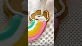 🌈Rainbow Cookies🌈#sugarcookies #rainbowcookie #cookieart #cookiedecorating #icingcookies #rainbow