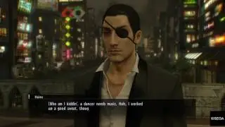 YAKUZA 0 - Majima dancing and singing on the bridge