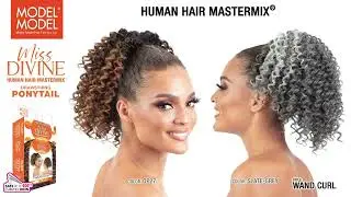 Model Model Miss Divine human hair blend Ponytail - Wand Curl