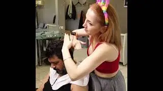 Beautiful hairstyle with massage 🔥 #hair #skincaresalon #hairstyle #massage 