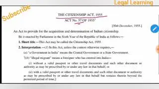 The Citizenship Act 1955 Part-1