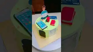 cake design for men's birthday.(office theme cake)             #customized semifondent cake