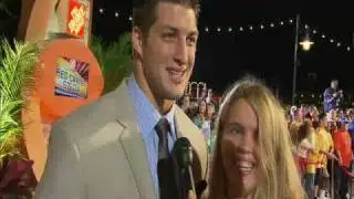 Tim Tebow and his special red carpet guest at Walt Disney World