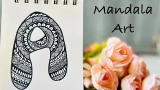 Alphabet A Mandala Art Drawing | Easy & Beautiful #trending #art #mandalaart #viral #drawing 