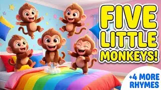 Five Little Monkeys 🐒 + 4 More Nursery Rhymes | Kids Songs & Rhymes Collection | Mast Meloni