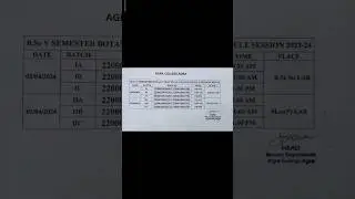 B. sc 5th semester Botany practical date and time Agra college Agra