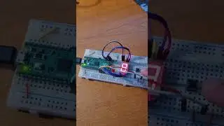 Seven Segment Counter implemented in Verilog, simulated on a Pi Pico