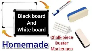 Homemade black board white board with chalk piece, Duster and Marker/black board & White board