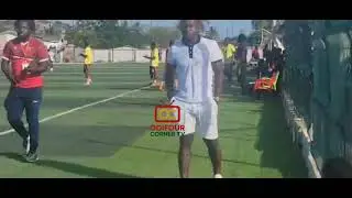  Coach Godwin Attram unhappy with his Side (Attram Devisser) after a goalless DRAW (45mns) 
