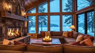 4K Luxury Winter Cabin Ambience 🔥 | Crackling Fireplace Sounds for Deep Sleep, Focus, & Relaxation