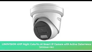 LINOVISION 4MP Night ColorVu AI Smart IP Camera with Active Deterrence(IPC534AI-CSL)
