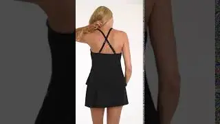 Maxine Women's Cloud Stripe High Neck Tankini Top | SwimOutlet.com