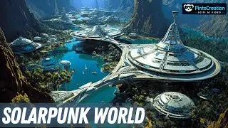 Journey to a SOLARPUNK WORLD:  AI's Sci-Fi Landscape Live Wallpapers #4 (Midjourney & Hailuo)