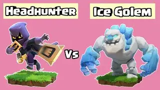 New Troop Headhunter vs Ice Golem | Every Lvl Ice Golem vs Lvl Headhunter | Ice golem vs Headhunter