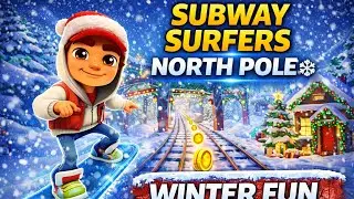 Snowy Run in Subway Surfers ❄️ North Pole Map | Crazy Speed Gameplay 🔥
