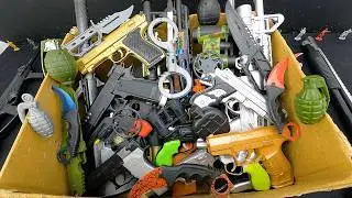 Guns & Gear Galore: Golden Pistol, Binoculars, Uzi, Karambit & Toy Grenade Explosion!