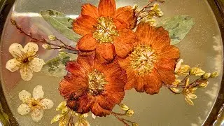 Epoxy Resin Art DIY Tutorial | Orange Flower Tray
