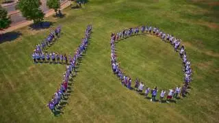 Aerial Group Photo Timelapse, 100 Kids, 101 Degrees